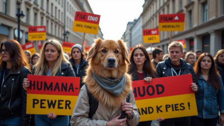 protestieren stra enhund pl ne